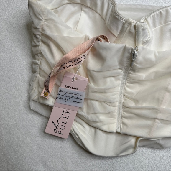 💫•NWT•Oh Polly First Impression Mesh Overlay Corset Top - Picture 5 of 8
